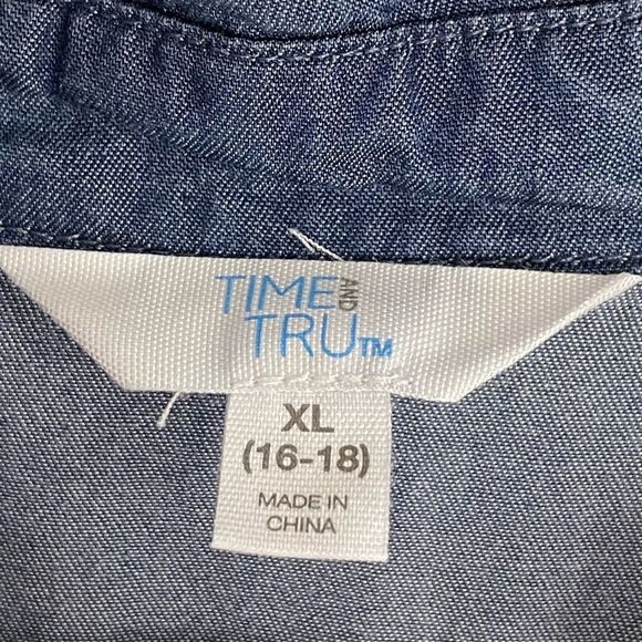 Time and Tru Button Front Long Sleeve Soft Denim Dress XL (16-18) - Picture 4 of 5